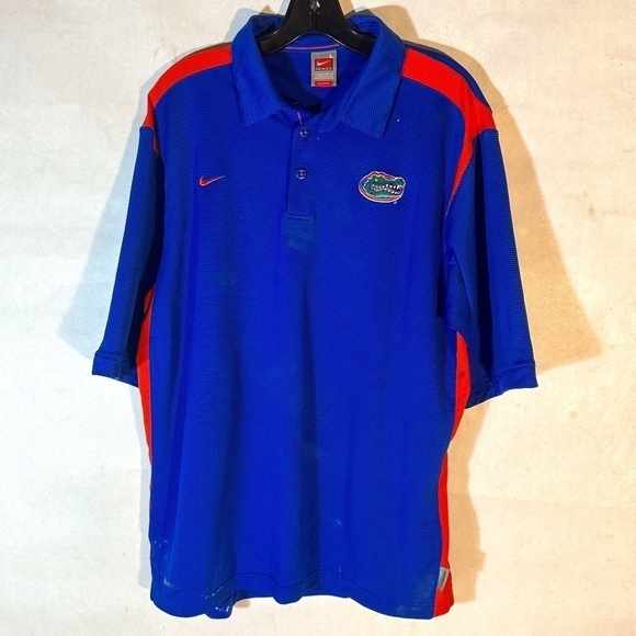 NIKE Team NCAA Florida Gators College Button Up Polo Golf Tee - Picture 1 of 8